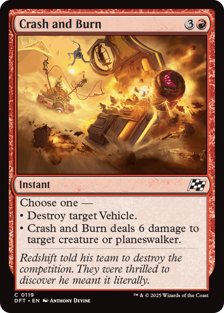 crash and burn